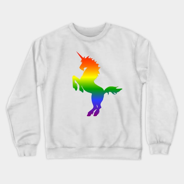 Rainbow Unicorn Silhouette Crewneck Sweatshirt by ferinefire